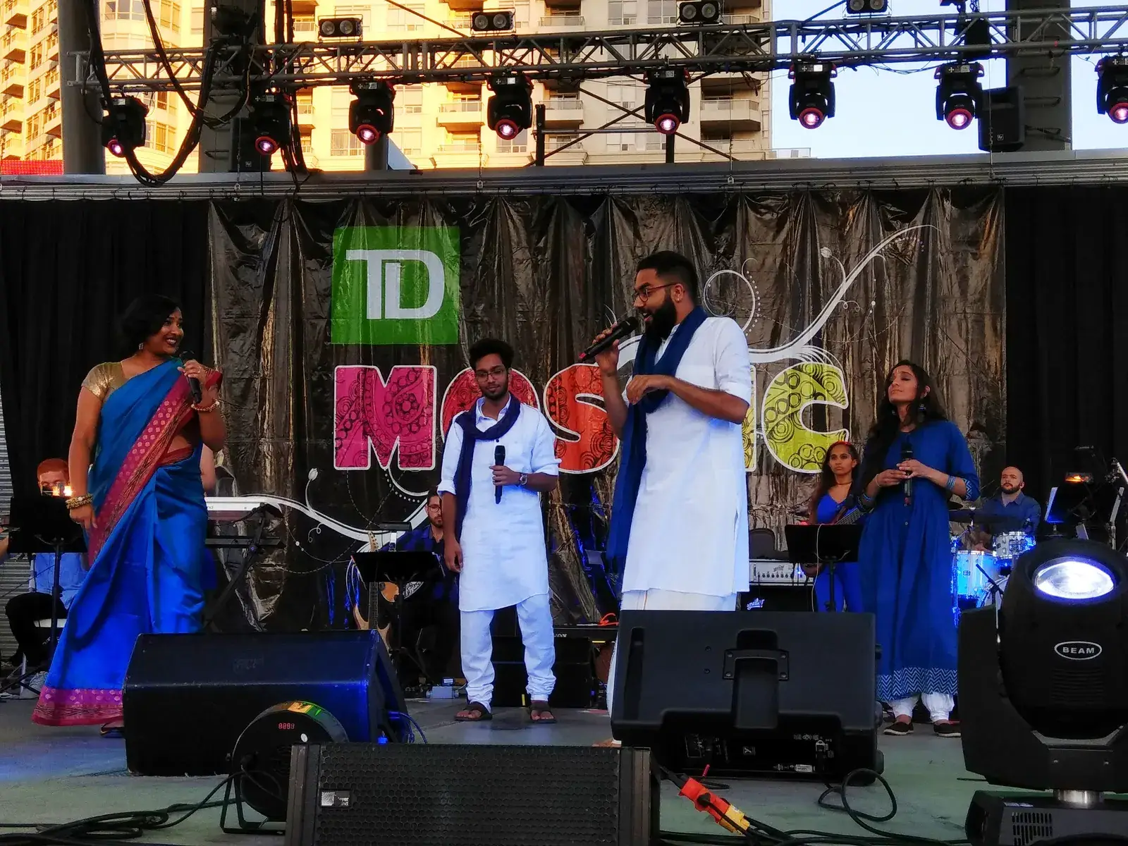 The Berklee Indian Ensemble on the Mosaic stage