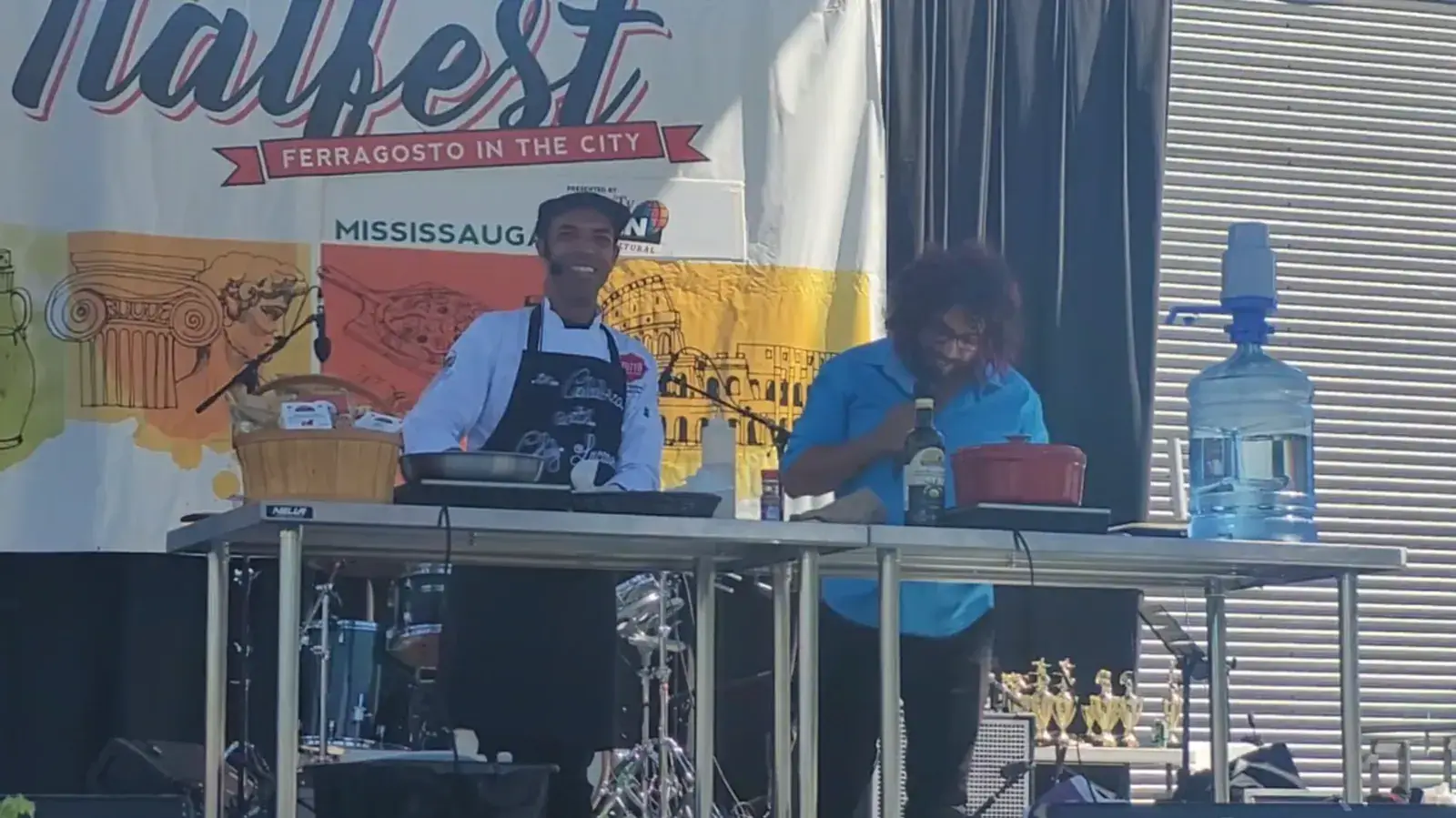 A cooking show at the Italian Festival
