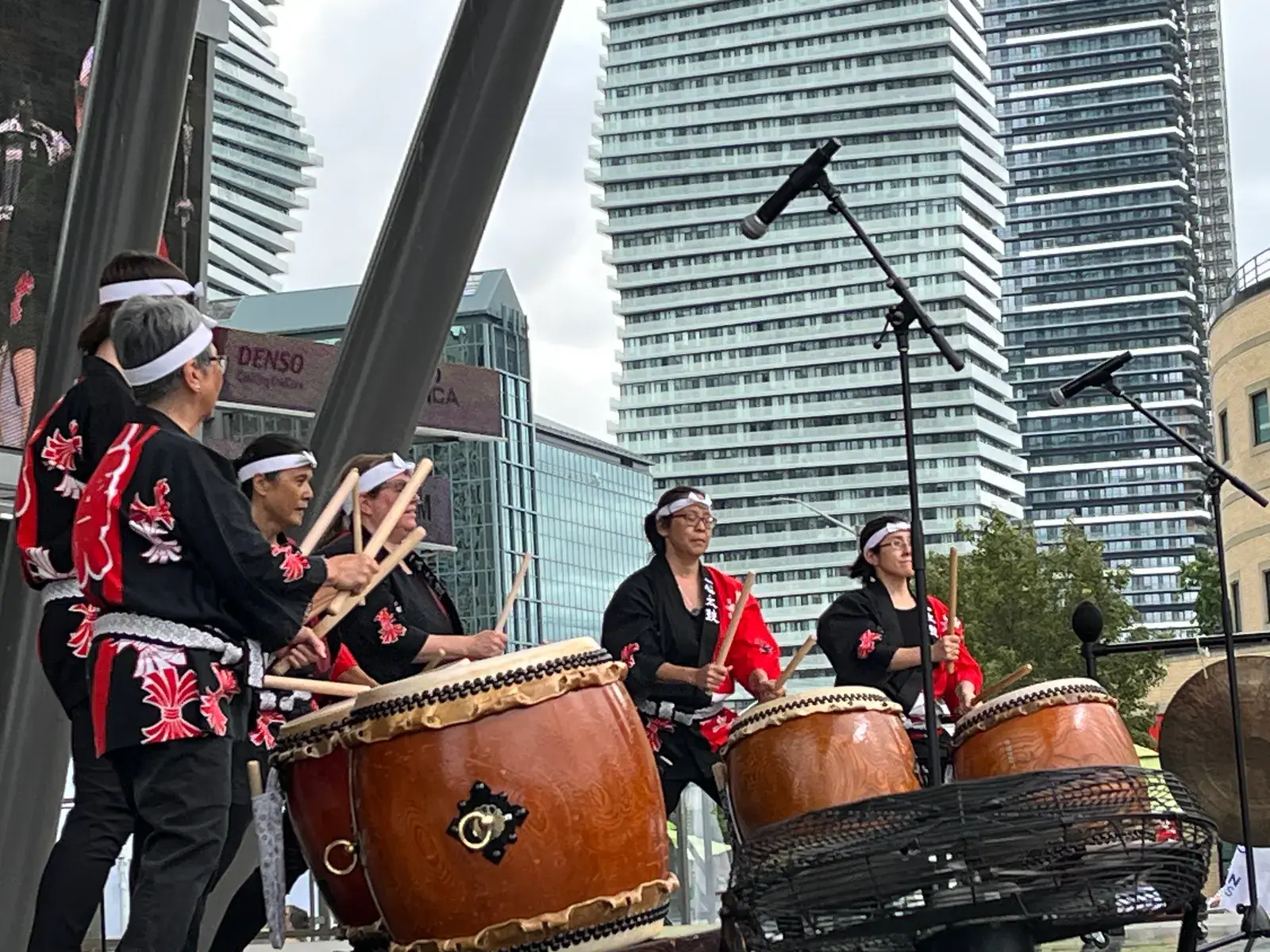 Taiko drummers performing at the Japanese Festival