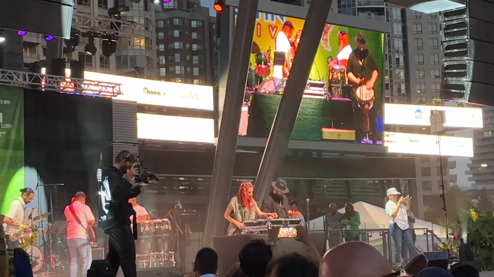 A band on stage at the Latin Festival