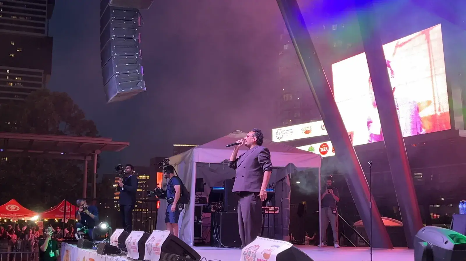 Raghav performing at night