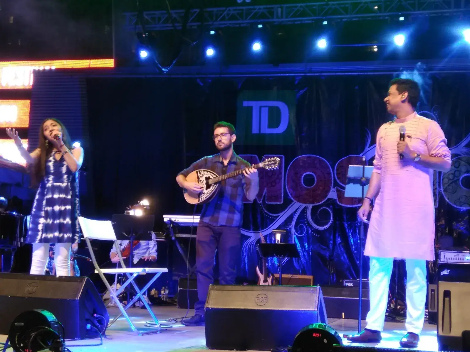 Vijay Prakash singing with the Berklee Indian Ensemble